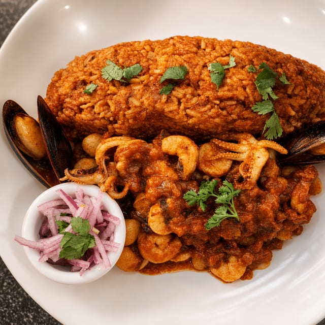 Tacu-Tacu De Mariscos.